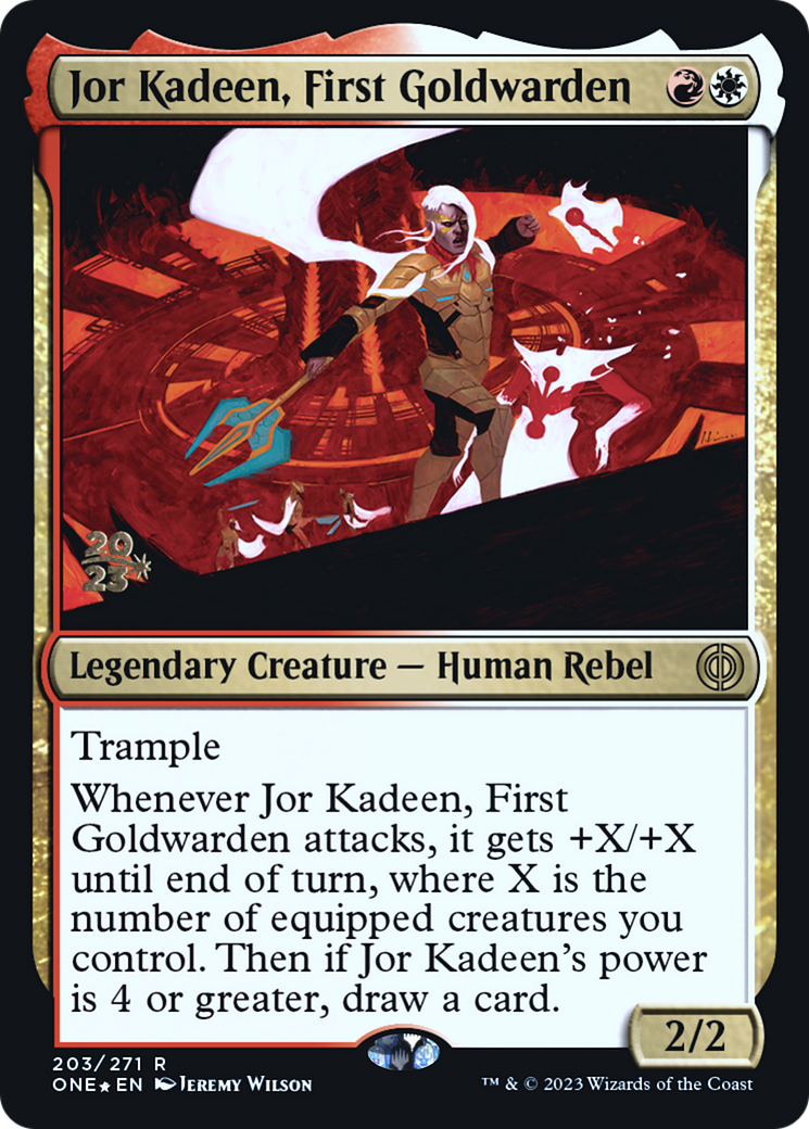 Jor Kadeen, First Goldwarden [Phyrexia: All Will Be One Prerelease Promos] | Card Citadel