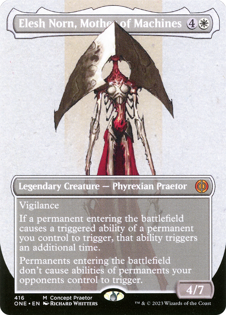 Elesh Norn, Mother of Machines (Borderless Concept Praetors) [Phyrexia: All Will Be One] | Card Citadel