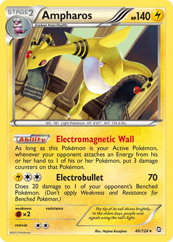 Ampharos (40/124) (Cosmos Holo) (Blister Exclusive) [Black & White: Dragons Exalted] | Card Citadel