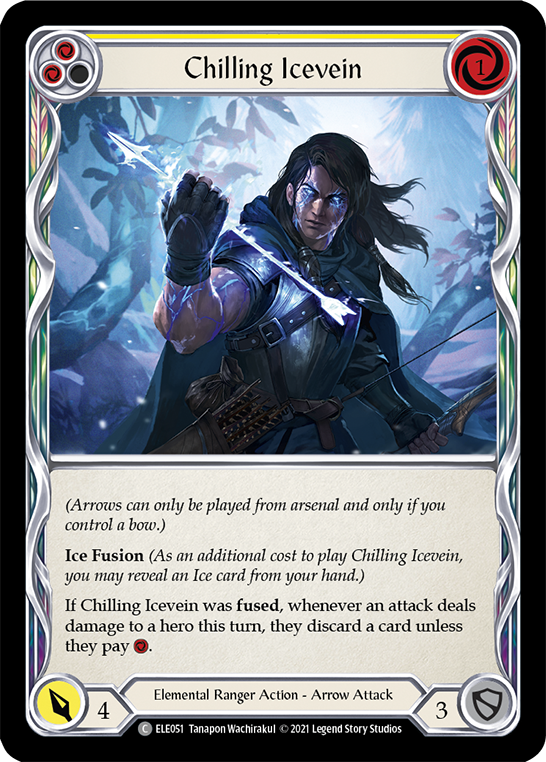Chilling Icevein (Yellow) [ELE051] (Tales of Aria)  1st Edition Rainbow Foil | Card Citadel