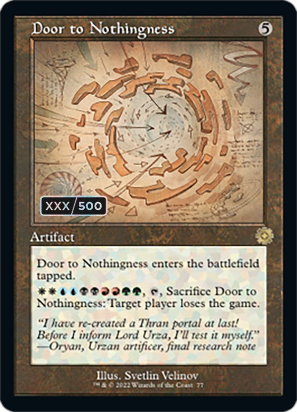 Door to Nothingness (Retro Schematic) (Serial Numbered) [The Brothers' War Retro Artifacts] | Card Citadel