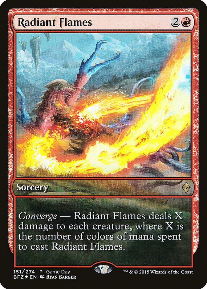 Radiant Flames (Game Day) [Battle for Zendikar Promos] | Card Citadel