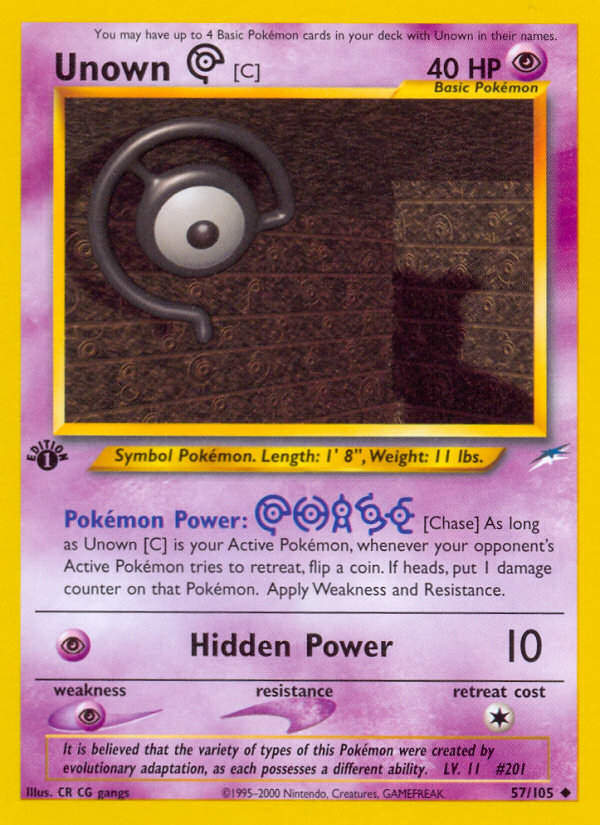 Unown [C] (57/105) [Neo Destiny 1st Edition] | Card Citadel