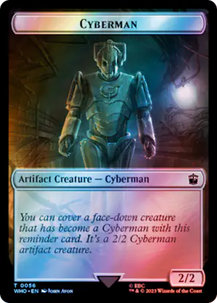 Warrior // Cyberman Double-Sided Token (Surge Foil) [Doctor Who Tokens] | Card Citadel