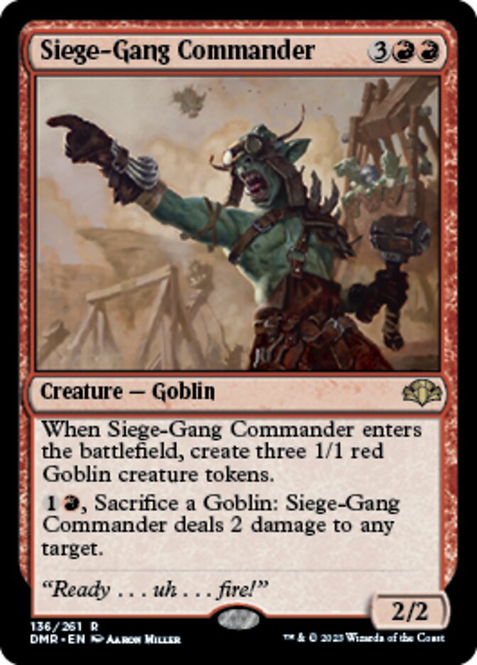 Siege-Gang Commander [Dominaria Remastered] | Card Citadel