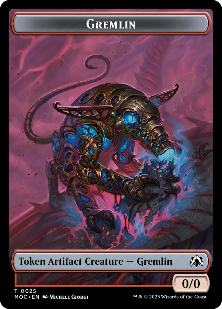 Treasure // Gremlin Double-Sided Token [March of the Machine Commander Tokens] | Card Citadel