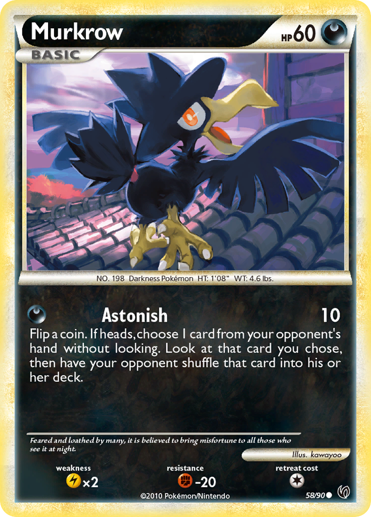 Murkrow (58/90) [HeartGold & SoulSilver: Undaunted] | Card Citadel