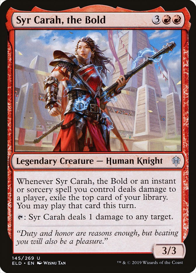 Syr Carah, the Bold [Throne of Eldraine] | Card Citadel