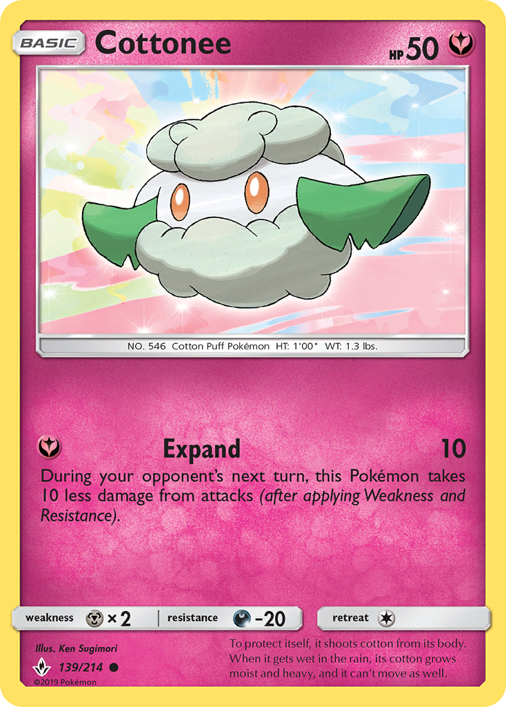 Cottonee (139/214) [Sun & Moon: Unbroken Bonds] | Card Citadel