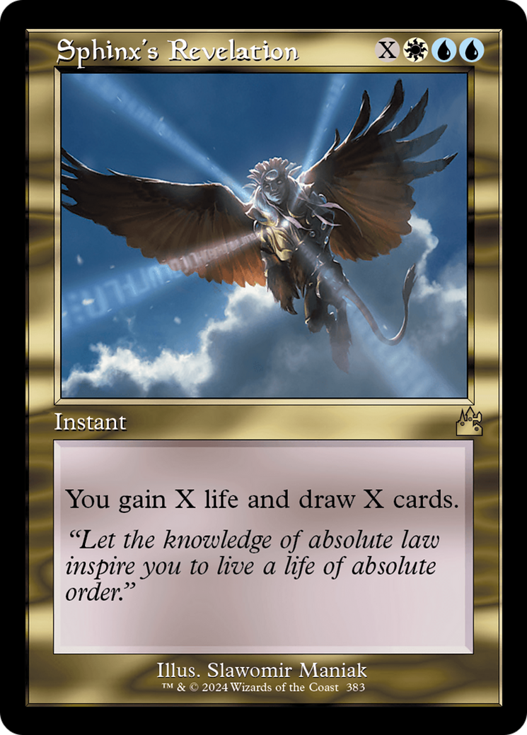 Sphinx's Revelation (Retro Frame) [Ravnica Remastered] | Card Citadel