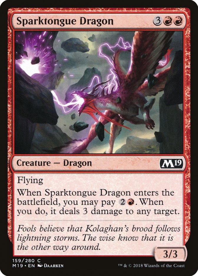 Sparktongue Dragon [Core Set 2019] | Card Citadel