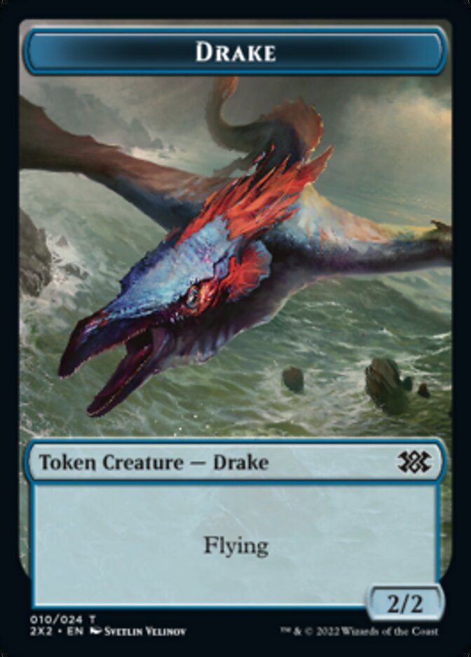 Drake // Treasure Double-sided Token [Double Masters 2022 Tokens] | Card Citadel