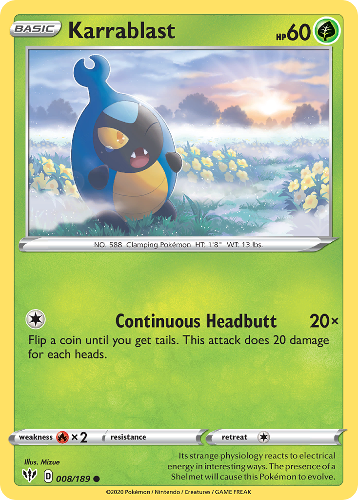 Karrablast (008/189) [Sword & Shield: Darkness Ablaze] | Card Citadel