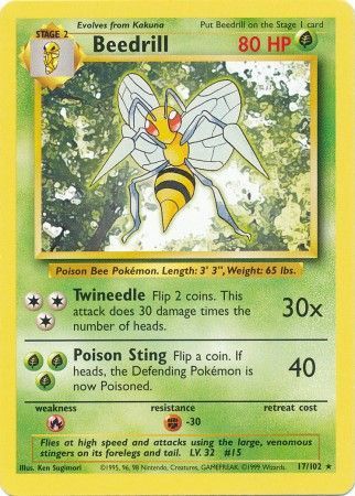 Beedrill (17/102) [Base Set Unlimited] | Card Citadel