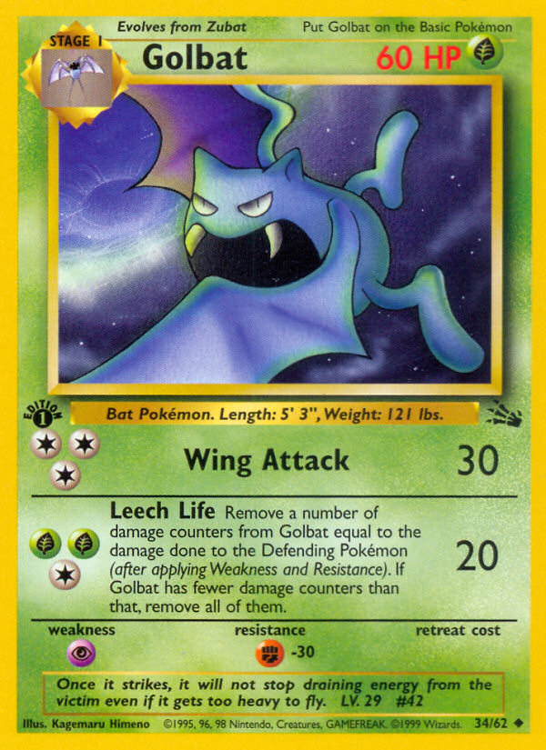 Golbat (34/62) [Fossil 1st Edition] | Card Citadel