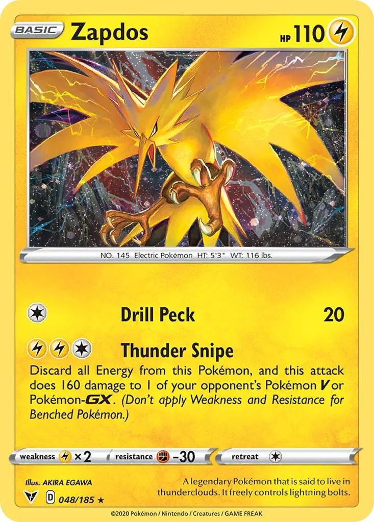 Zapdos (048/185) (Cosmos Holo) [Sword & Shield: Vivid Voltage] | Card Citadel