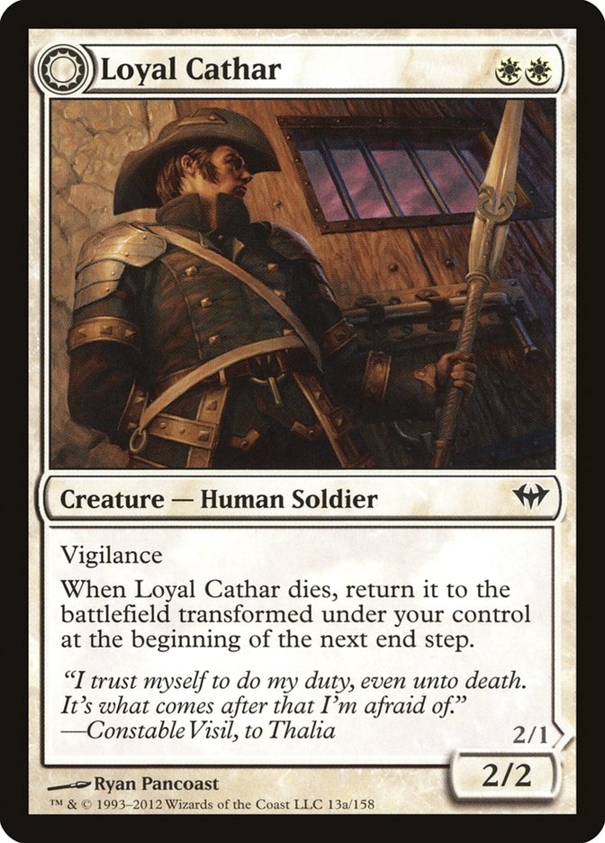 Loyal Cathar // Unhallowed Cathar [Dark Ascension] | Card Citadel