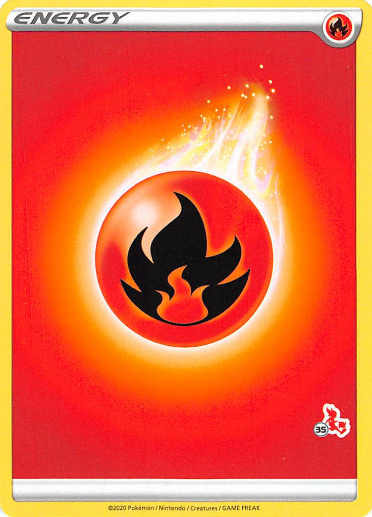 Fire Energy (Cinderace Stamp #35) [Battle Academy 2022] | Card Citadel