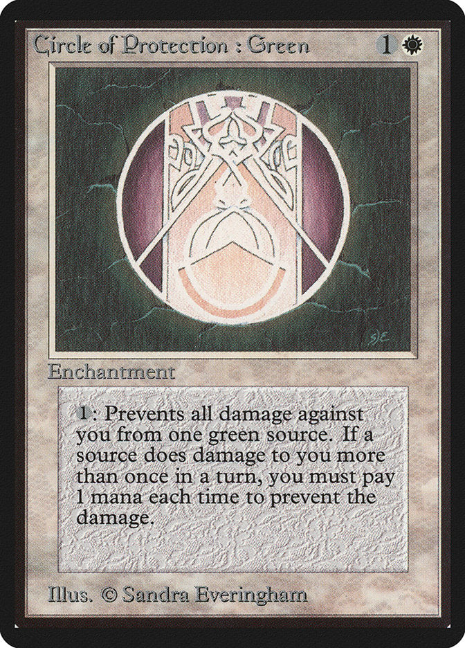 Circle of Protection: Green [Limited Edition Beta] | Card Citadel