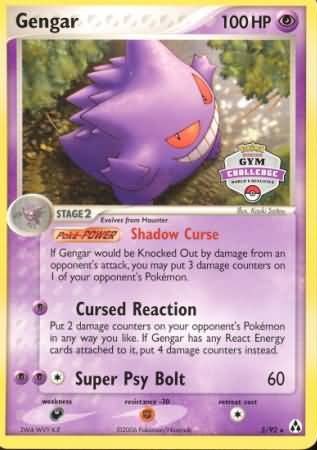 Gengar (5/92) (Gym Challenge) [EX: Legend Maker] | Card Citadel