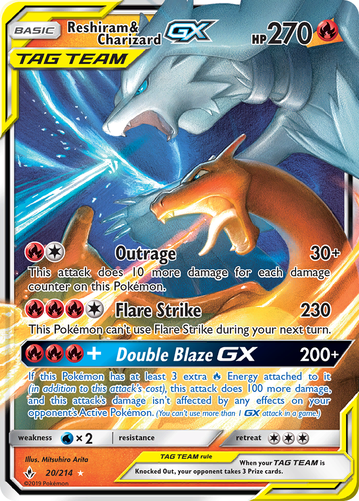 Reshiram & Charizard GX (20/214) [Sun & Moon: Unbroken Bonds] | Card Citadel