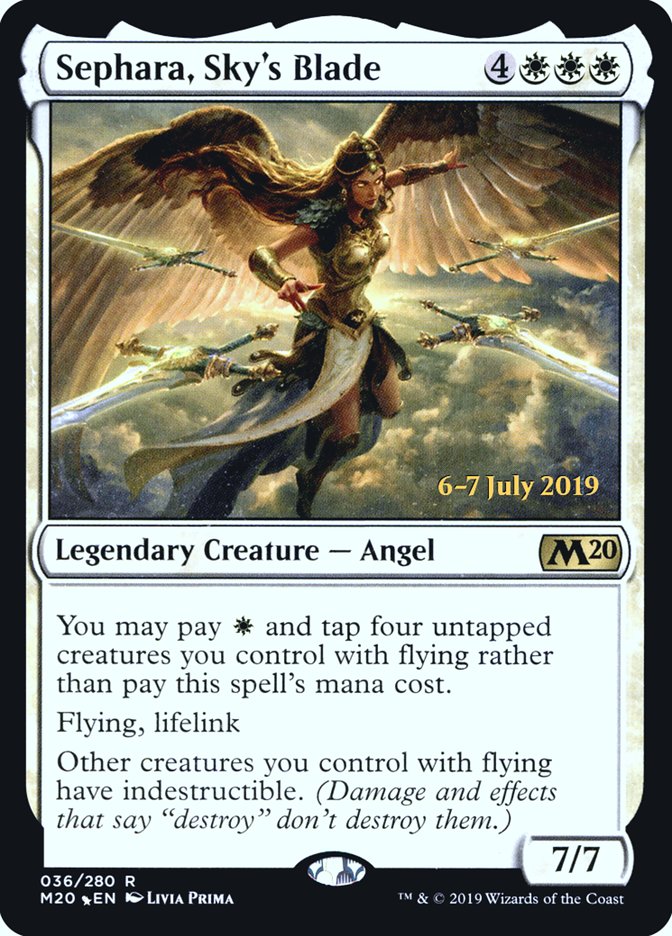 Sephara, Sky's Blade  [Core Set 2020 Prerelease Promos] | Card Citadel