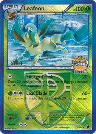 Leafeon (11/116) (Regional Championship Promo Staff) [Black & White: Plasma Freeze] | Card Citadel