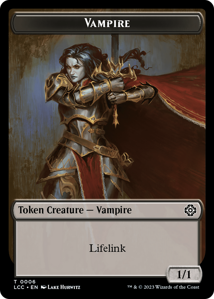 Vampire (0006) // Vampire Demon Double-Sided Token [The Lost Caverns of Ixalan Commander Tokens] | Card Citadel