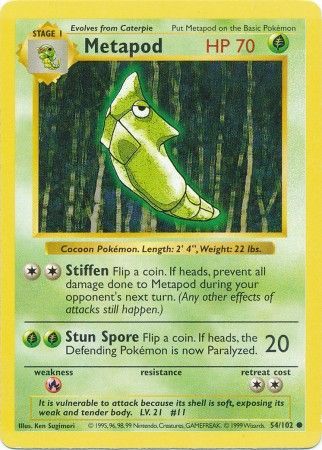 Metapod (54/102) [Base Set Shadowless Unlimited] | Card Citadel