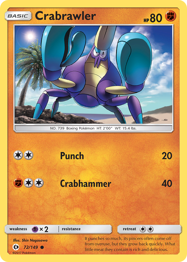 Crabrawler (72/149) [Sun & Moon: Base Set] | Card Citadel