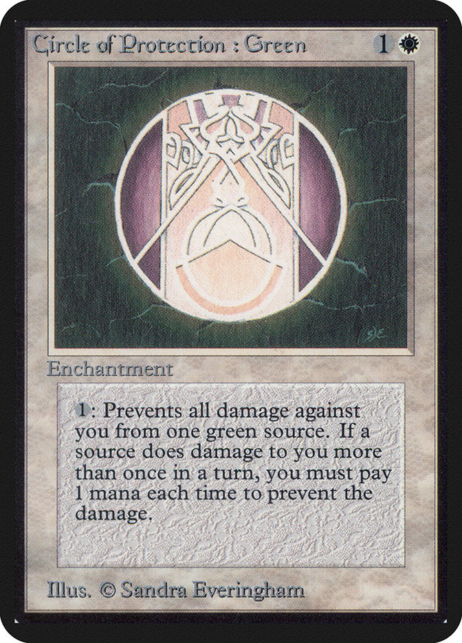 Circle of Protection: Green [Limited Edition Alpha] | Card Citadel