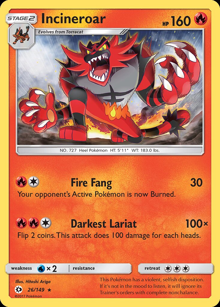 Incineroar (26/149) (Theme Deck Exclusive) [Sun & Moon: Base Set] | Card Citadel