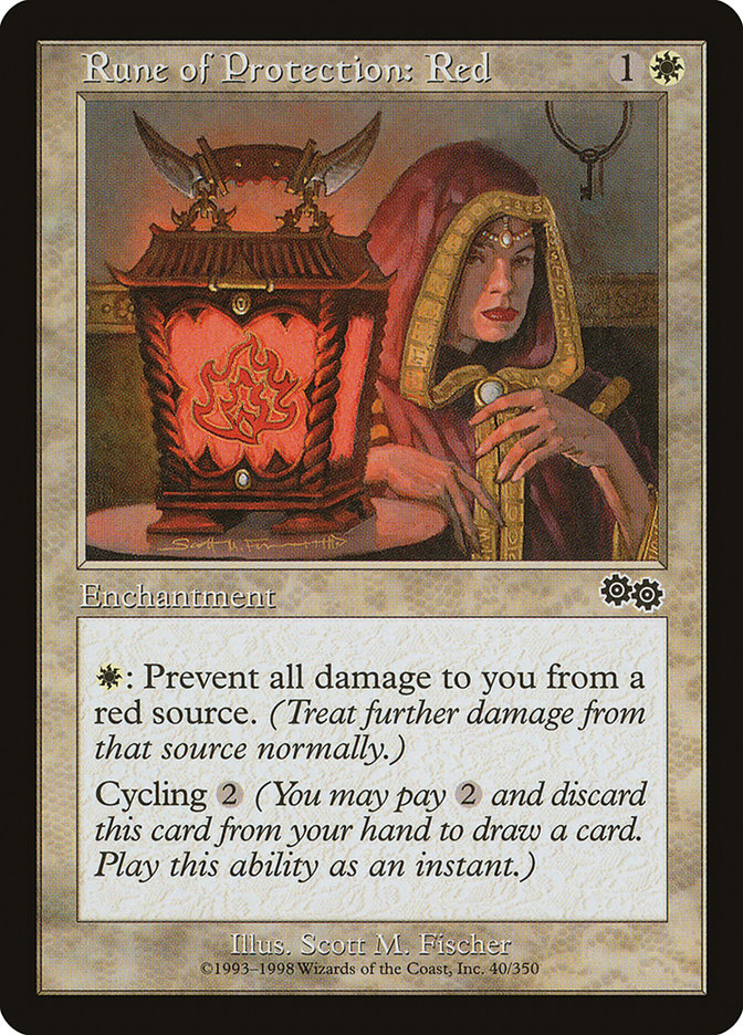 Rune of Protection: Red [Urza's Saga] | Card Citadel