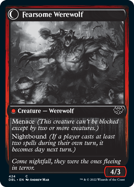 Fearful Villager // Fearsome Werewolf [Innistrad: Double Feature] | Card Citadel