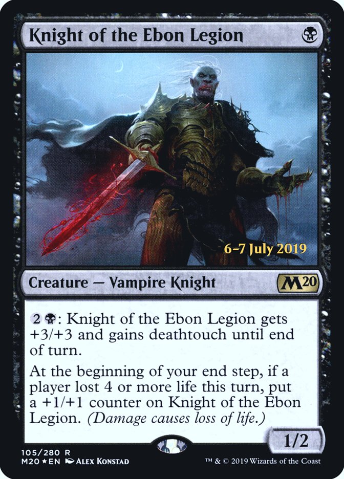 Knight of the Ebon Legion  [Core Set 2020 Prerelease Promos] | Card Citadel