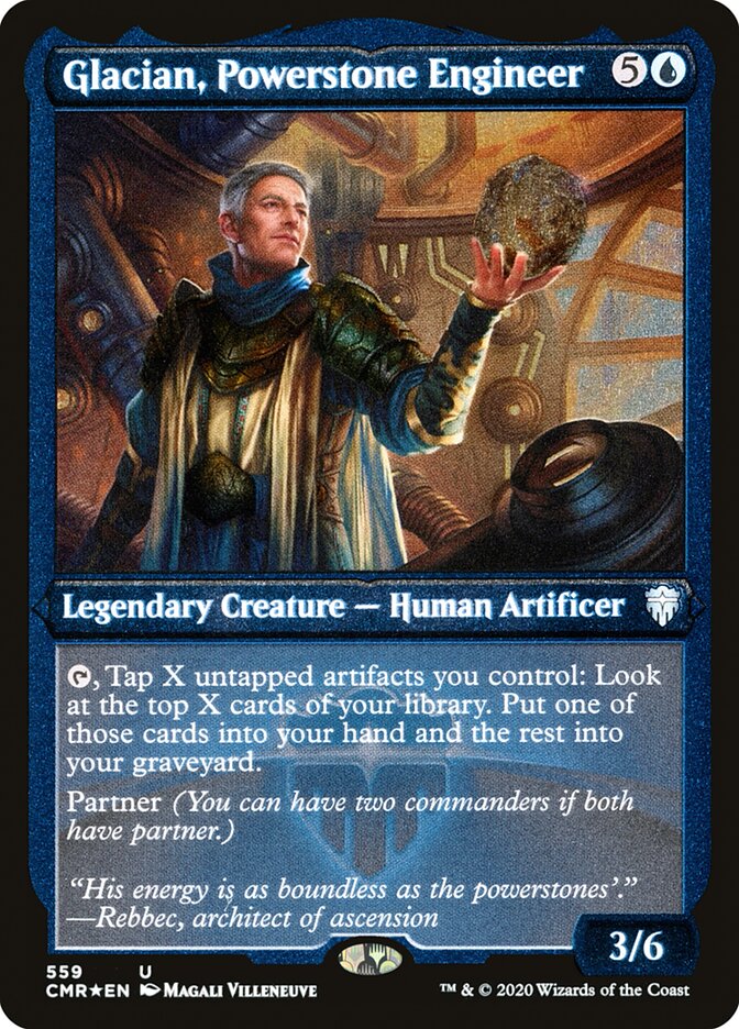 Glacian, Powerstone Engineer (Foil Etched) [Commander Legends] | Card Citadel