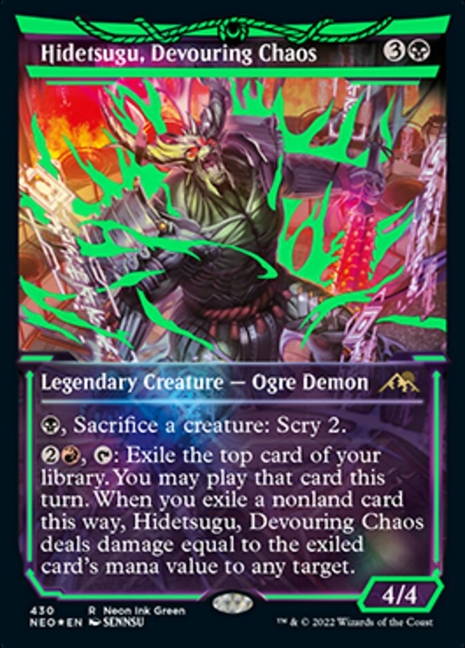 Hidetsugu, Devouring Chaos (Neon Ink Green) [Kamigawa: Neon Dynasty] | Card Citadel