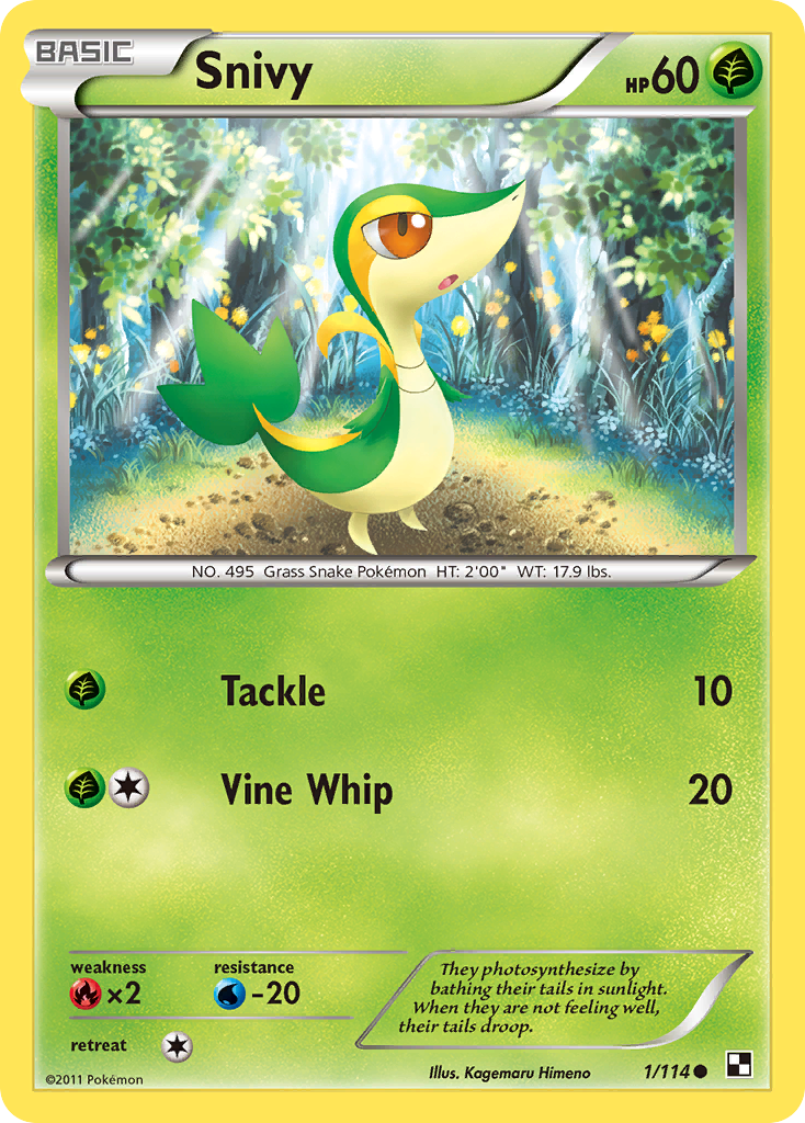 Snivy (1/114) (Cosmos Holo) [Black & White: Base Set] | Card Citadel