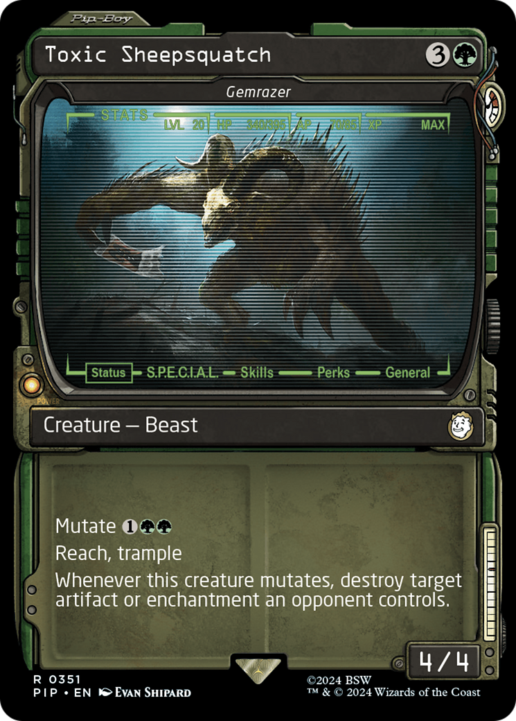 Toxic Sheepsquatch - Gemrazer (Showcase) [Fallout] | Card Citadel