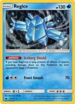 Regice (28/111) (Cosmos Holo) [Sun & Moon: Crimson Invasion] | Card Citadel