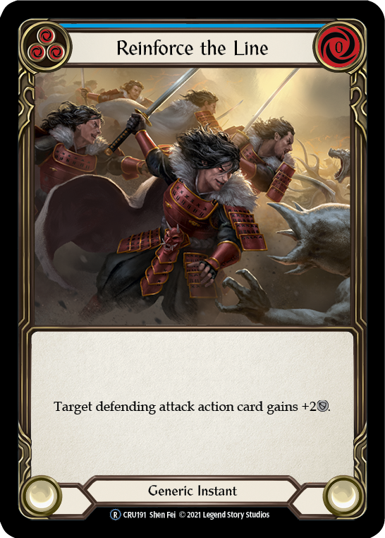 Reinforce the Line (Blue) (Rainbow Foil) [CRU191-RF] Unlimited Rainbow Foil | Card Citadel