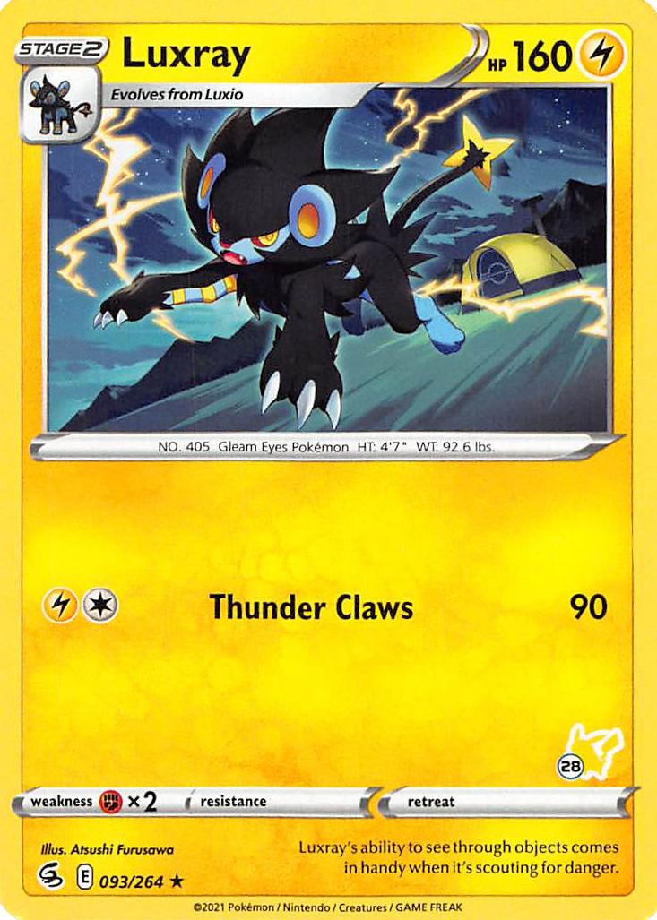 Luxray (093/264) (Pikachu Stamp #28) [Battle Academy 2022] | Card Citadel