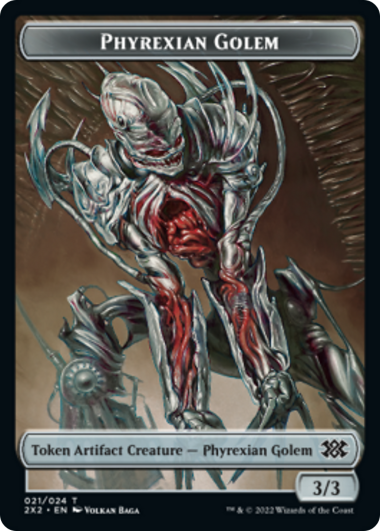 Saproling // Phyrexian Golem Double-sided Token [Double Masters 2022 Tokens] | Card Citadel