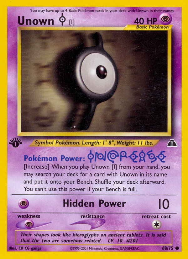 Unown [I] (68/75) [Neo Discovery 1st Edition] | Card Citadel