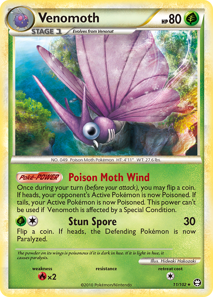 Venomoth (11/102) [HeartGold & SoulSilver: Triumphant] | Card Citadel