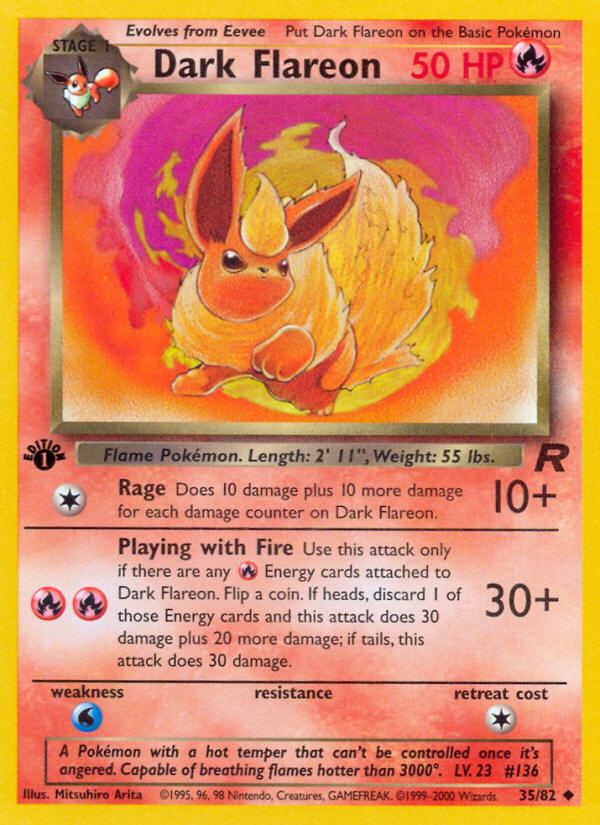 Dark Flareon (35/82) [Team Rocket 1st Edition] | Card Citadel