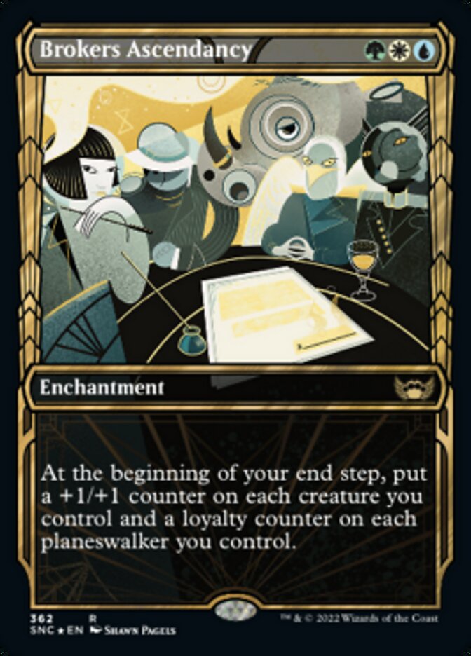 Brokers Ascendancy (Showcase Golden Age Gilded Foil) [Streets of New Capenna] | Card Citadel