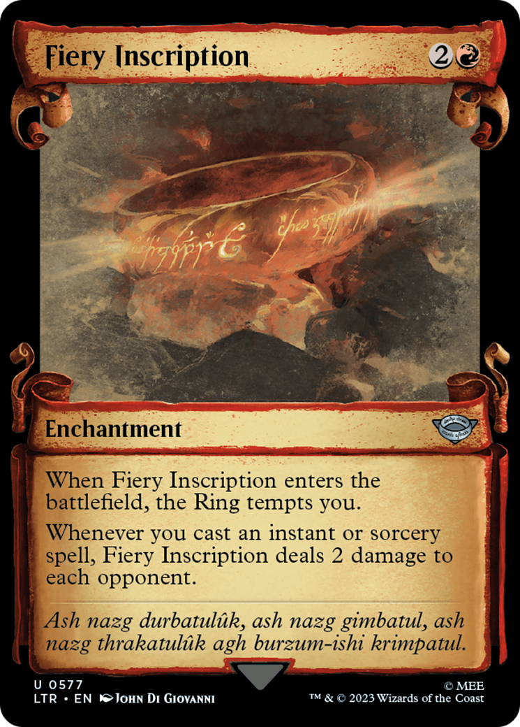 Fiery Inscription [The Lord of the Rings: Tales of Middle-Earth Showcase Scrolls] | Card Citadel