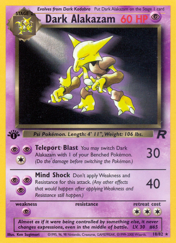 Dark Alakazam (18/82) [Team Rocket 1st Edition] | Card Citadel