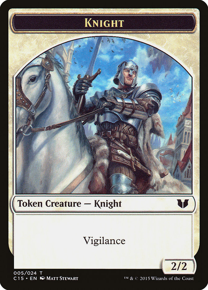 Gold // Knight (005) Double-Sided Token [Commander 2015 Tokens] | Card Citadel